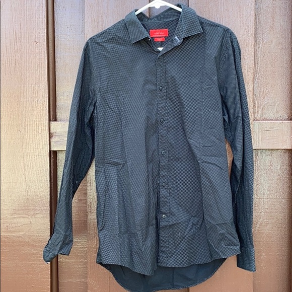 Zara Shirts Zara Black With Micro White Dot Dress Shirt Poshmark